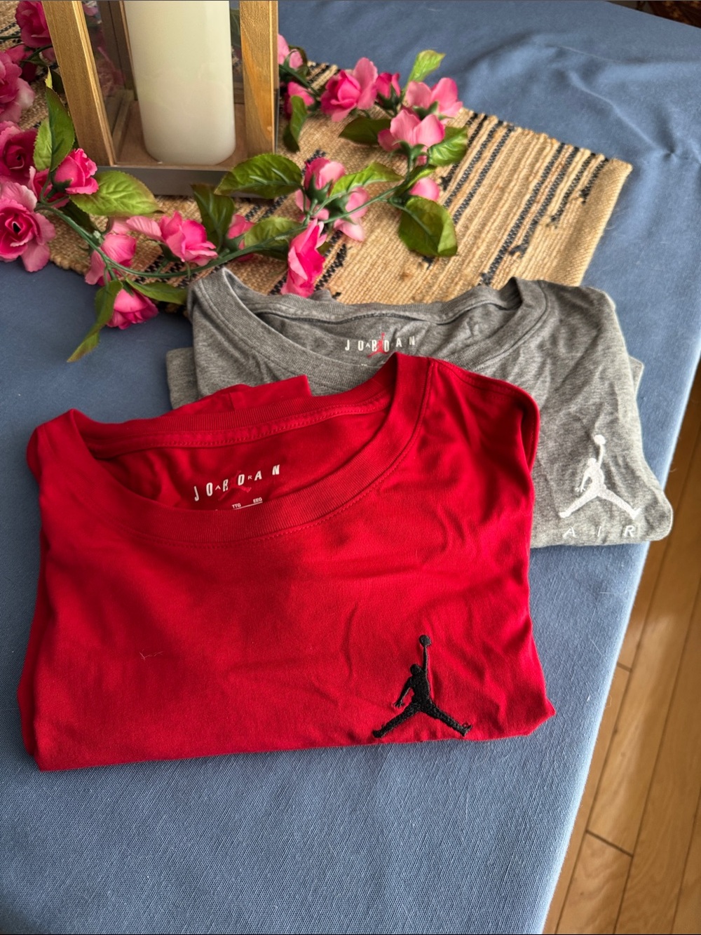 Jordan Short Sleeve Tees - Red & Gray